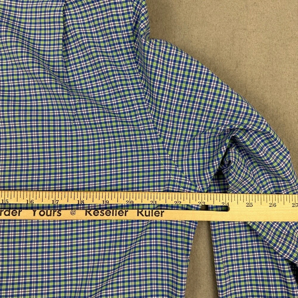 Polo Ralph Lauren Shirt Men Large Blue Plaid Performance Long Sleeve Button Up L